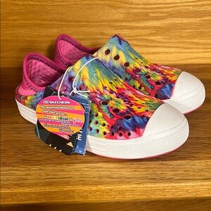Skechers Pink and Yellow Tie-Dye Sneakers